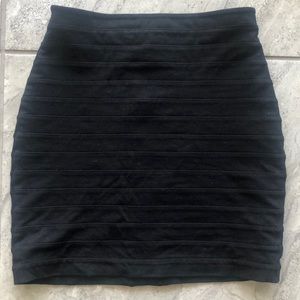 Banded black pencil skirt